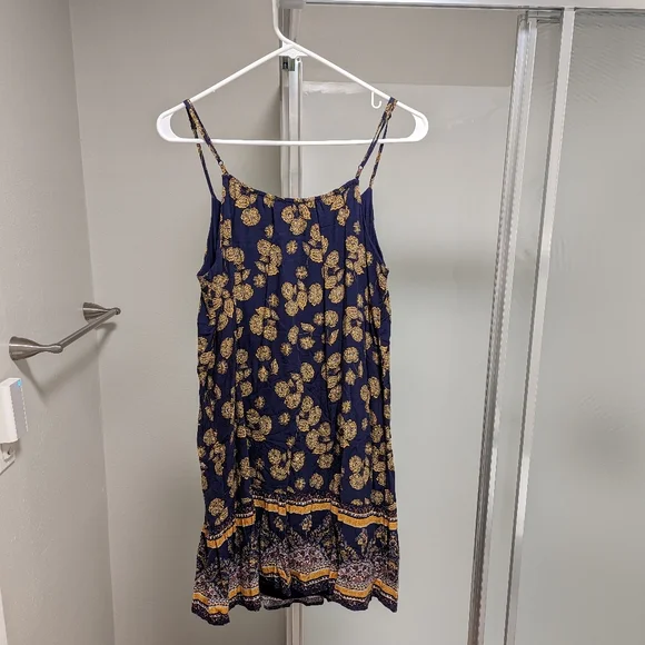 Carolina Belle Montreal Floral Sleeveless Dress Size 8 Navy Yellow - Picture 3 of 12